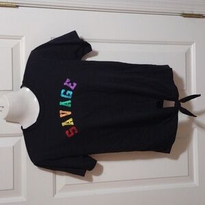 Joe Boxer Black Tee with Colorful 'Savage' Print Small